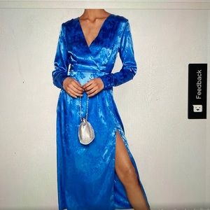 Nasty gal blue satin floral